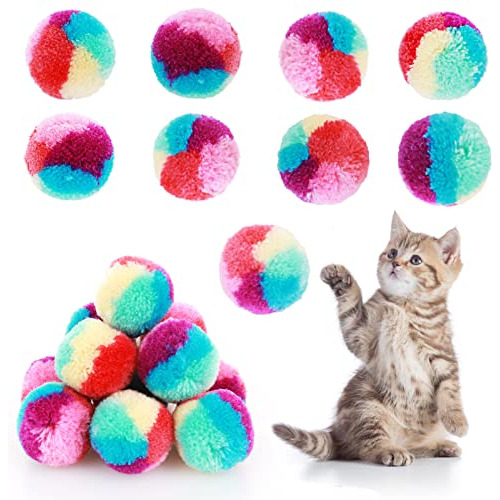 Tiesome Pelotas De Juguete Para Gatos Arcoíris, 20 Unidades,