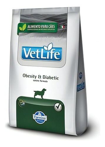 Alimento Vet Life Natural Canine Obesity & Diabetic para cachorro adulto Raças Pequenas Mini Breeds sabor mix em sacola de 2kg