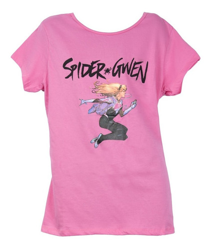 Remera Spider Gwen Rosa Mujer - Licencia Oficial Marvel