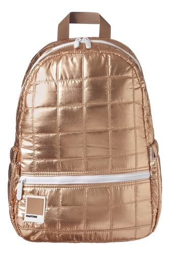Mochila Primaria Pantone Color Dorado Oscuro Diseño De La Tela Cuadros