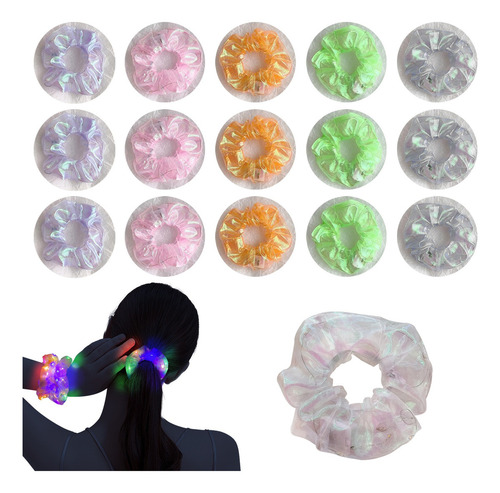 15pzs Goma Elásticas Led Light Pelo Scrunchies Para Fiestas
