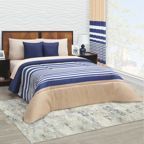 Edredón Con Sabanas King Size Beige Dos Vistas Oviedo Diseño de la tela Estampado