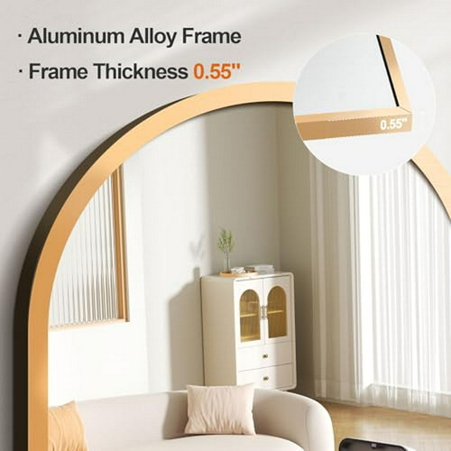 Espejo De Cuerpo Completo Arco 57 X20 Dorado Para Dormitori