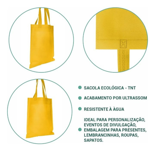 10 Sacolas Ecobag 80gr Eventos Mercado Sacolinhas Tnt 30x35 Laranja