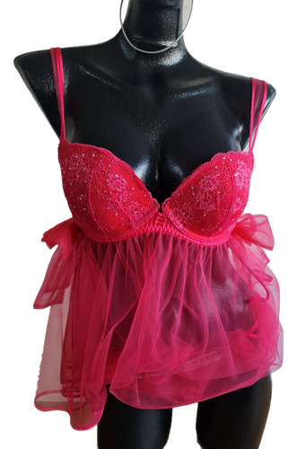 Victorias Secret Lencería Sexy Babydoll Push Up 36c Sparkle