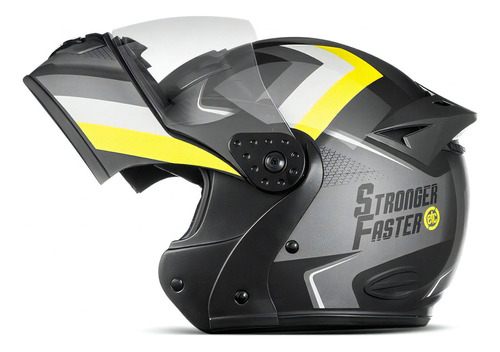 Capacete Integral Robocop Stronger Faster Gladiator Etceter Cor Cinza/Amarelo Tamanho do capacete 58