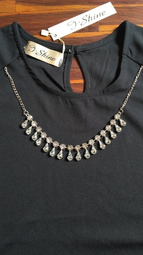 Blusa Con Collar De Cristales Talla M Nuevo Con Etiqueta