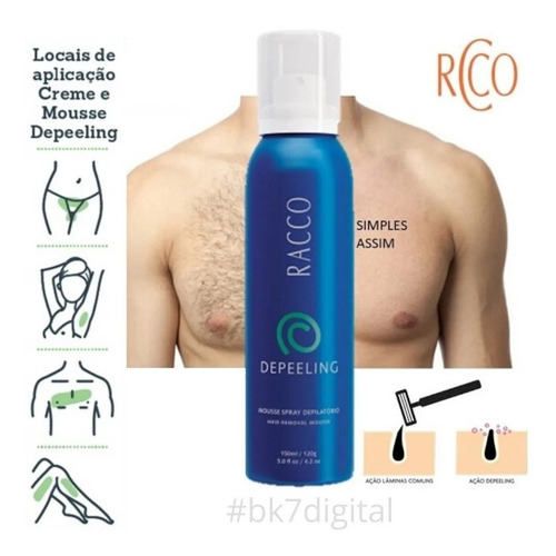 Mousse Creme Spray Depilatório Indolor Racco Depeeling
