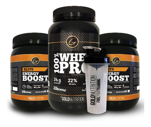 Pack Whey 2lb + 2 Energy Boost 1 Lb + Shaker - Energía Y Rec Sabor Chocolate + Wild Orange