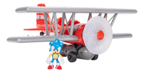 Sonic The Hedgehog, Set De Avión Biplano Tornado Con Figura