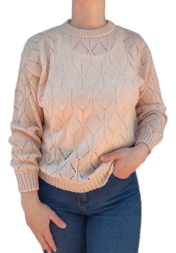 Sweater Abrigo De Mujer Lana Calado