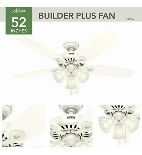 Hunter Fan Ventilador De Techo Con Cadena, Builder Plus,