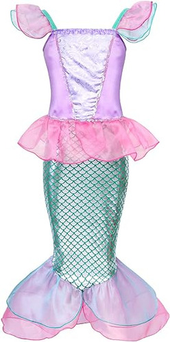 Little Girls Mermaid Costume Princess Dress Toddler Birthday