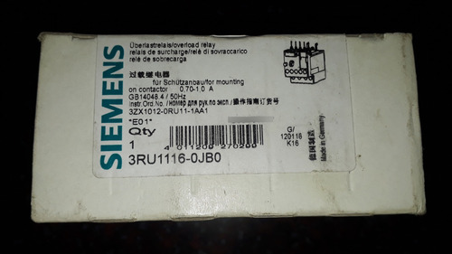 Relevo Termico Siemens De 0,7 A 1 Amp 3ru1116-0jb0