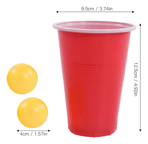 Set De Juego De Cup Pong Beer Fun, 12 Tazas Y 8 Bolas Para L