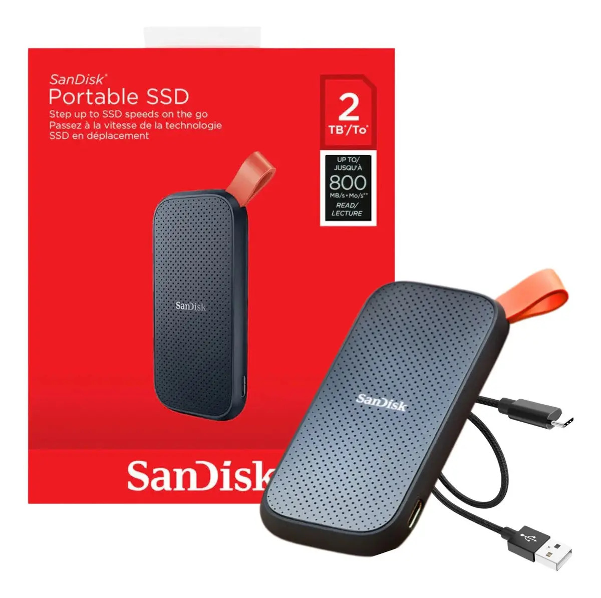 Foto do produto: Ssd Externo 2tb Sandisk Disco Sólido Portátil Usb-c - Cor Preto