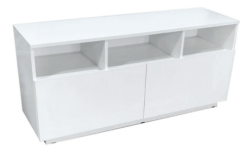 Imagen 2 de 10 de Rack Mesa De Led Tv Moderna Melamina Minimalista Blanco