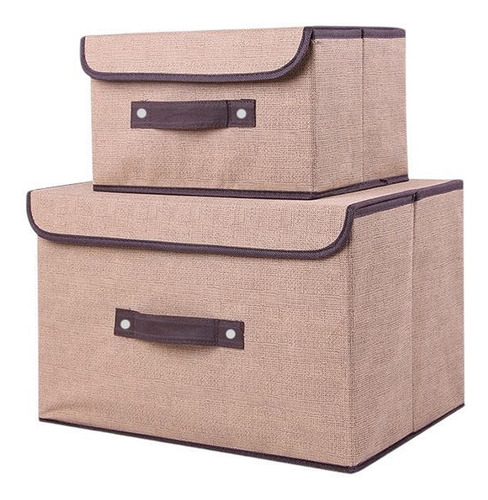 Set 2 Cajas Organizadoras De Tela Plegables Con Tapas