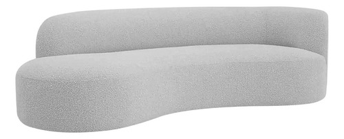 Divã Recamier Orgânico Tokyo 180cm Lado Esquerdo Linho Cor Cinza claro