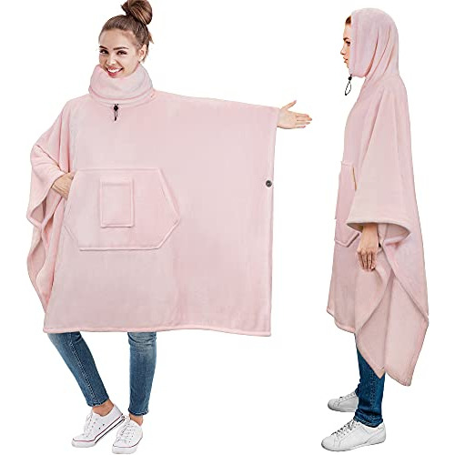 Manta Poncho Portátil Mujeres Y Hombres, Sudadera Capu...