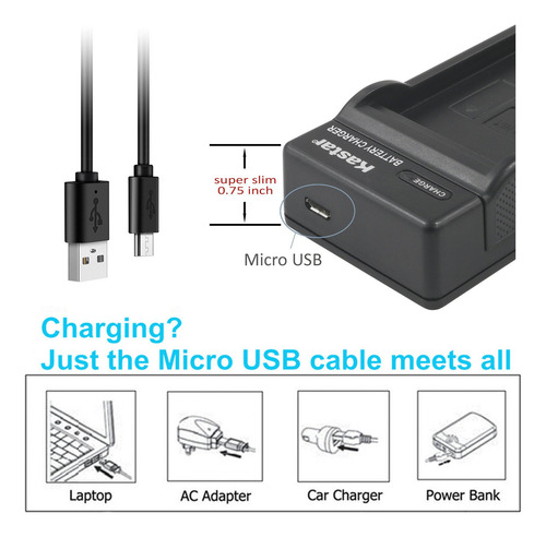 Cargador De Batería Kastar Para Samsung Bp-70a (x2) Con Usb