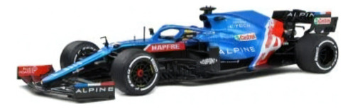 F1 Alpine A521 Fernando Alonso Gp Portugal 2021 1:18 Solido Cor Azul