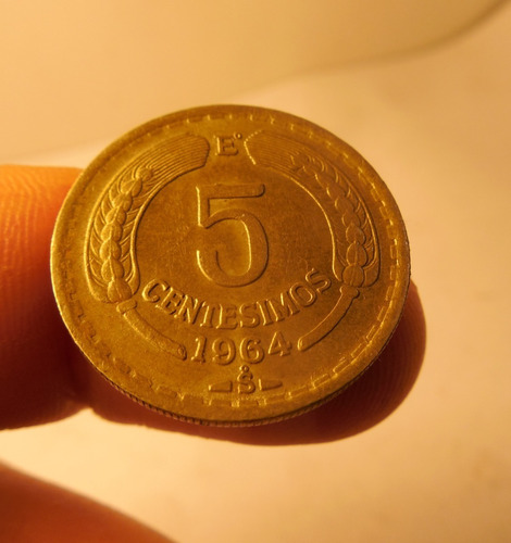 Moneda 5 Centesimos. Chile 1964