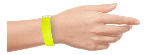 100 Pulseras Tyvek Amarillas Neon (sin Impresión) Eventos!