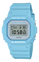 Comprar Reloj Casio G-shock DW-5600SC-2DR para mujer, color de correa: azul claro, color de bisel, azul claro, color de fondo digital