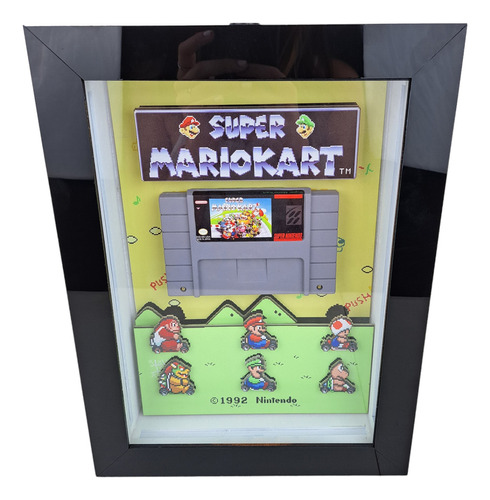 Quadro Geek Super Mariokart 3d Item Colecionável