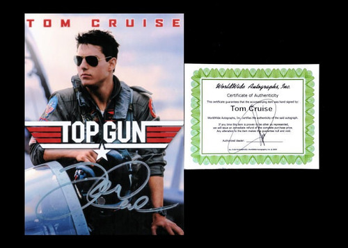 Tom Cruise Top Gun Autógrafo En Foto De 5x7