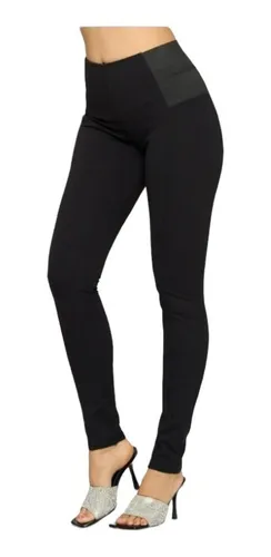 Malla Botones Dama Vestir Moda Casual Leggins Cintura Alta