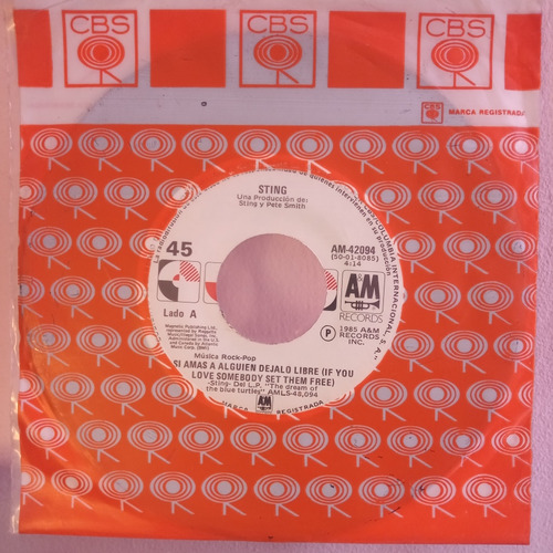 Sting If You Love Somebody Set Them Free Vinilo Ep 45 Rpm (Usado)