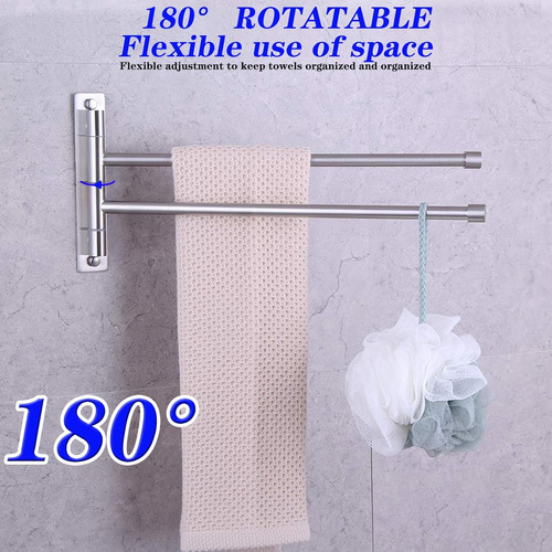 Toallero De Acero Inoxidable Con 2 Brazos Oscilantes Para Ba