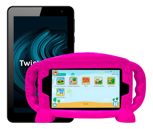 Capa Infantil Para Tablet Twist Tab T780g - Vermelho Cor Rosa Pink