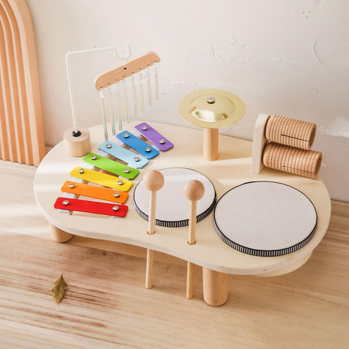 Batería Infantil De Madera Con Juegos De Música Para
