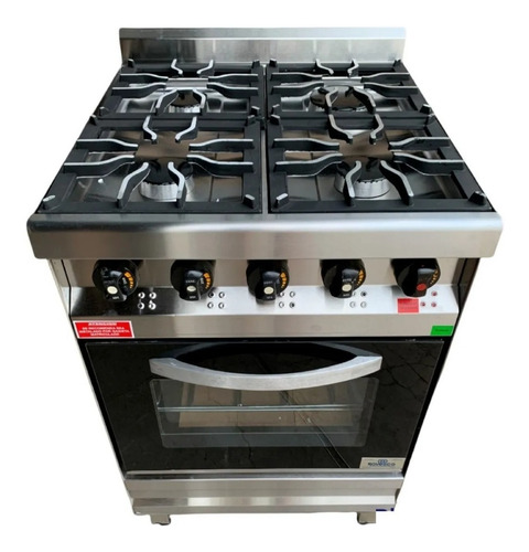 Imagen 2 de 3 de Cocina Rovesco 4 Hornallas 55 Cm Puerta Visor R/ Fundicion