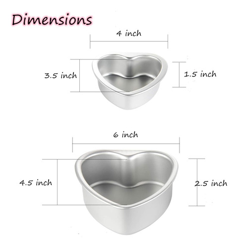 Moldes Para Pasteles En Forma De Corazón De Taounoa De 4 Pul