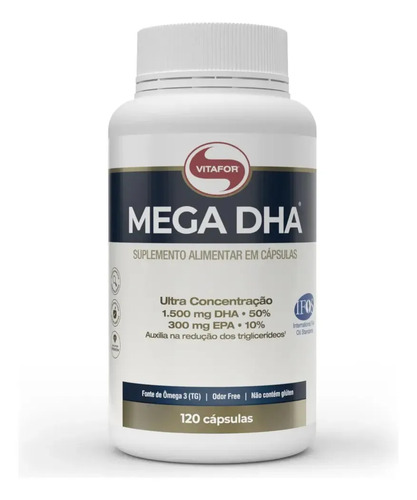Mega DHA Vitafor Ômega 3 Ultra Concentrado 120 Cápsula