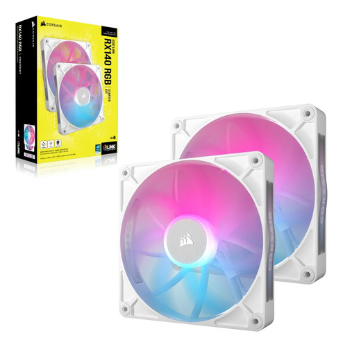 Kit De Ventiladores Corsair Icue Link Rx140 Rgb 140mm Pwm Led Rgb Wh