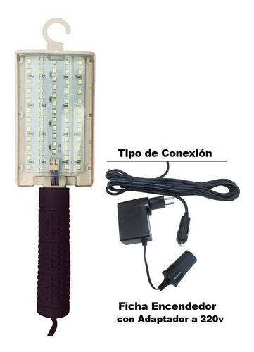 Lampara Led Portátil 220v Pinza Cocodrilo/ Ficha Encendedor