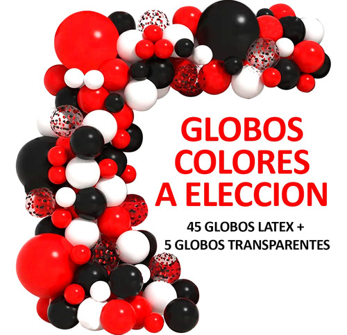 50 Art Globo Color A Eleccion Latex Confetti Deco814