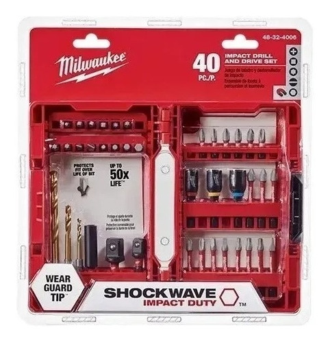 Kit Puntas Impacto Milwaukee Shockwave 40 Piezas 4832 4006