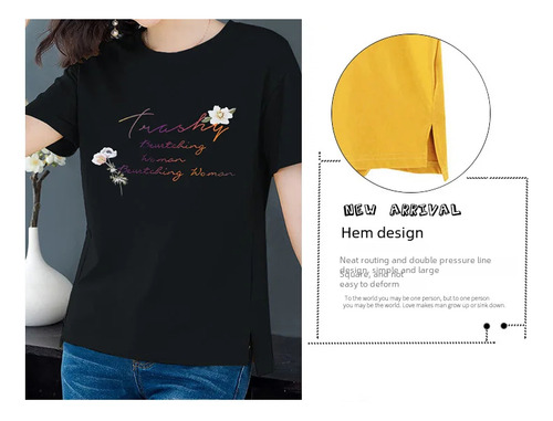 Camiseta Estampada De Algodón Para Mujer, Estilo Summer Comm