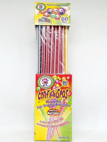 Confichipas 60 Piezas Tipo Picositas Popote Con Grageas