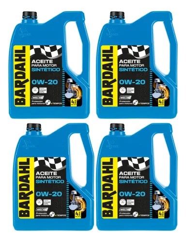 Kit Aceite Sintético 0w20 , 4lts Bardahl X 4 Uni