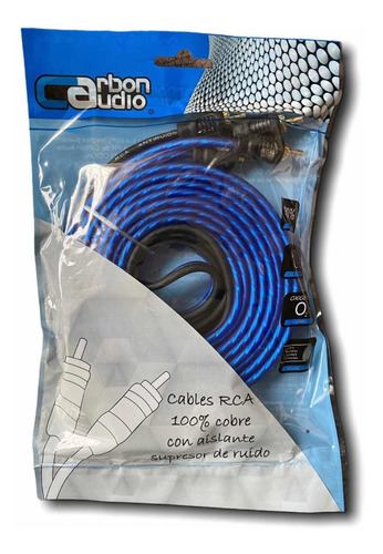 Imagen 1 de 3 de Cable Rca De Audio 5 Metros Carbón Audio