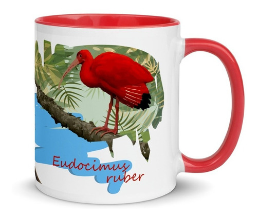 Imagem 1 de 7 de Caneca Personalizada Aves De Ubatuba (guará)