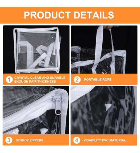 Cubo De Almacenamiento Transparente Con Bolsa De Cremallera