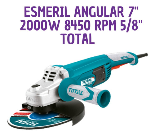 Esmeril Angular 7  2000w 8450 Rpm 5/8  Total 
